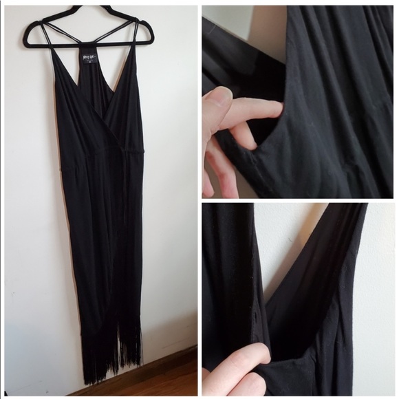 Nasty Gal Faux Wrap Fringe Maxi Dress w/ Tags - Picture 6 of 7
